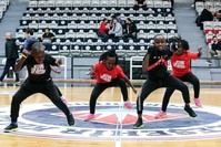 Masaka Kids Africana performs at a sports hall during a local basketball game, Istanbul, Dec. 18, 2019. (AA Photo)