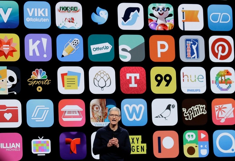 Apple CEO Tim Cook speaks during an announcement of new products at the Apple Worldwide Developers Conference Monday, June 4, 2018, in San Jose, Calif. (AP Photo)