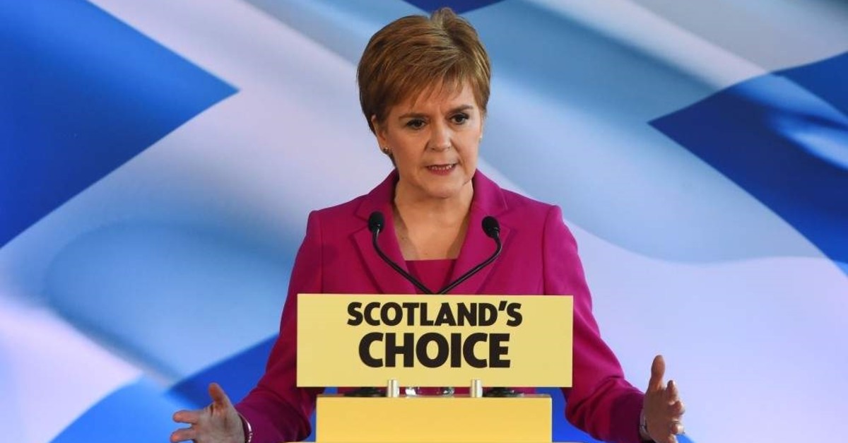 Scottish National Party (SNP) leader and Scotland's First Minister Nicola Sturgeon speaks, Edinburgh, Dec. 13, 2019. (AFP Photo)