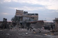 Dozens of civilians died as a result of Russian warplanes' attacks on civilian settlements in Syria's Idlib de-escalation zone. (AA Photo)