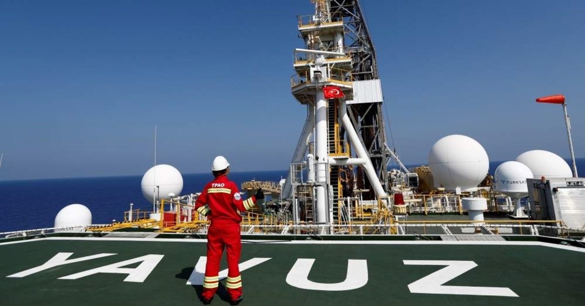 In this file photo, a Turkish Petroleum (TPAO) engineer is seen on the helipad of Turkish drilling vessel Yavuz in the East Mediterranean Sea off Cyprus, August 6, 2019. (REUTERS Photo)