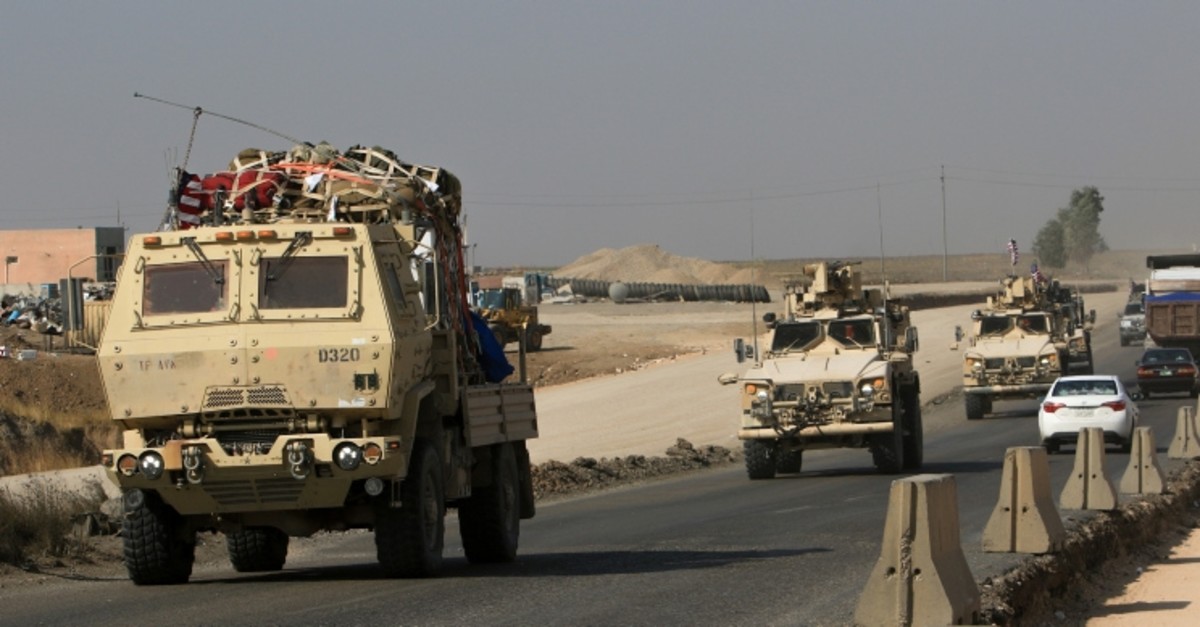 A convoy of U.S. vehicles is seen after withdrawing from northern Syria, at the Iraqi-Syrian border crossing in the outskirts of Dohuk, Iraq, Oct. 21, 2019. (Reuters Photo)
