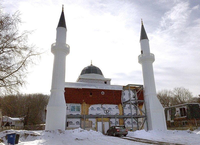 Construction at a mosque being built with support from the Turkish-American Religious Foundation sits suspended, Tuesday, Feb. 14, 2017, in New Haven, Conn. (AP Photo)