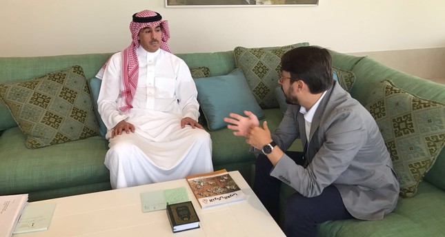 Minister of Culture and Information of Saudi Arabia, Awwad bin Saleh Al-Awwad (L) and Daily Sabah editor-in-chief Serdar Karagöz