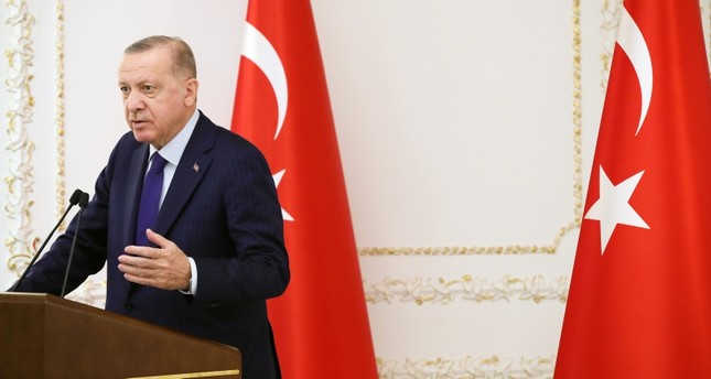 أردوغان خلال لقائه وفدا من اتحاد رجال الأعمال الشباب التركي، في مدينة إسطنبول الأناضول
