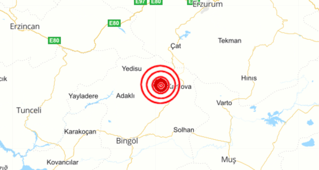 زلزال بقوة 5.7 درجات يضرب بينغول التركية