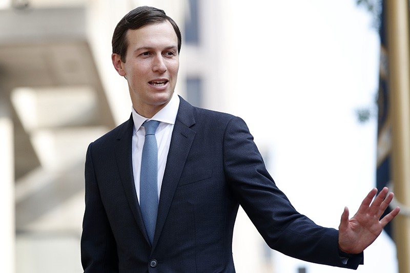 In this Aug. 29, 2018, file photo, White House Adviser Jared Kushner waves as he arrives at the Office of the United States Trade Representative in Washington. (AP Photo)