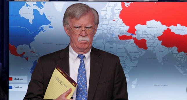 U.S. National Security Adviser John Bolton addresses reporters at the White House, Washington, Jan. 28, 2019.