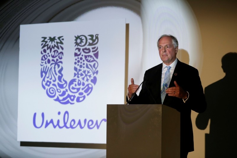 In this May 18, 2017, file photo the Dutch CEO of Unilever Paul Polman gives a speech at the launch of the New Plastics Economy Innovation Prize at the Saatchi Gallery in London. (AP Photo)