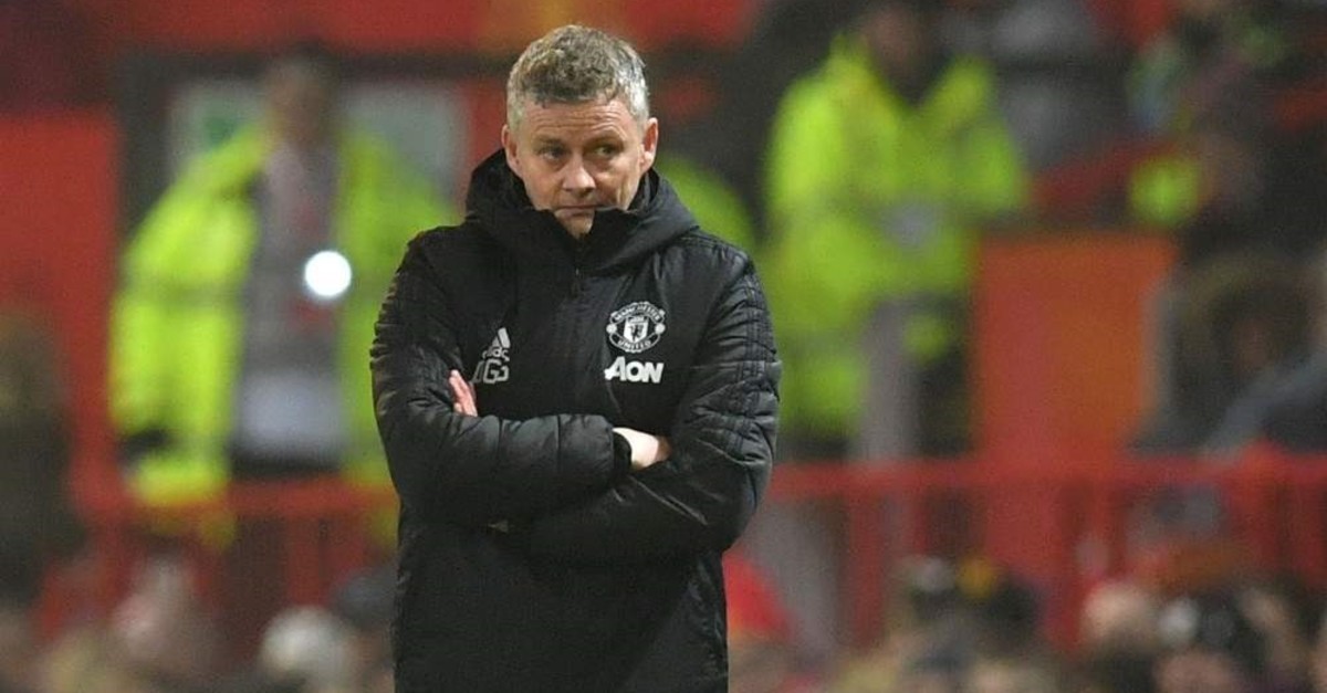 Solskjaer reacts during the EPL match against Burnley in Manchester, Jan. 22, 2020. (AFP Photo)