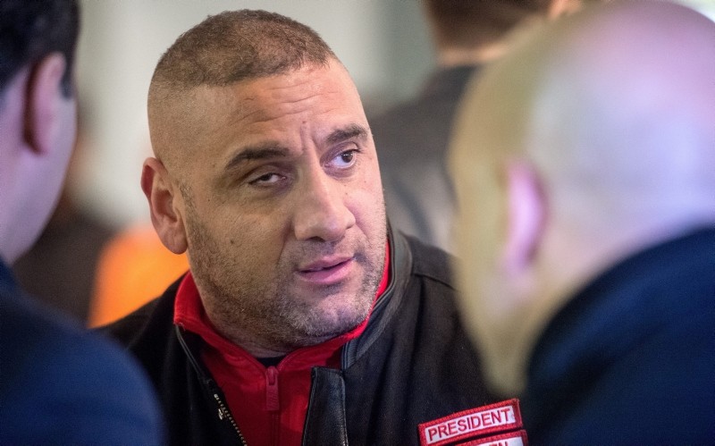 A picture made available 07 October 2016 shows Hells Angel Aygun Mucuk, president of the Giessen G-Town chapter, at a boxing event in the civic hall in Offenbach, Germany (EPA File Photo)