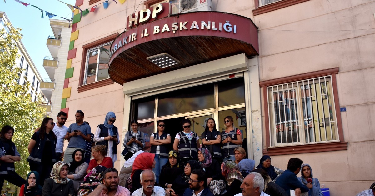 Families whose children were abducted by PKK terrorists hold a sit-in protest in front of the pro-PKK Peoples' Democratic Party (HDP) headquarters in Diyarbaku0131r, Sept. 6, 2019.
