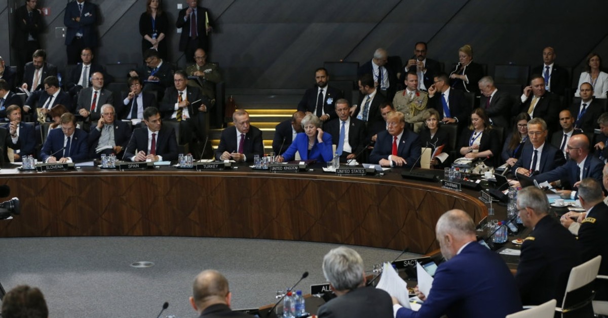NATO leaders pictured during an annual meeting of the organization, NATO headquarters, Brussels, July 13, 2018.