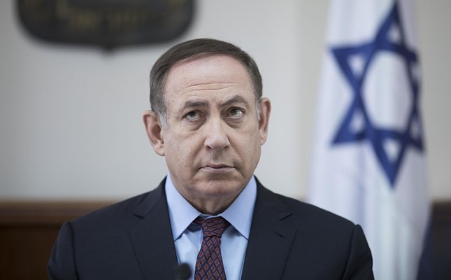 Israeli Prime Minister Benjamin Netanyahu attends the weekly cabinet meeting at his office in Jerusalem, Sunday, April 9, 2017. (AP Photo)