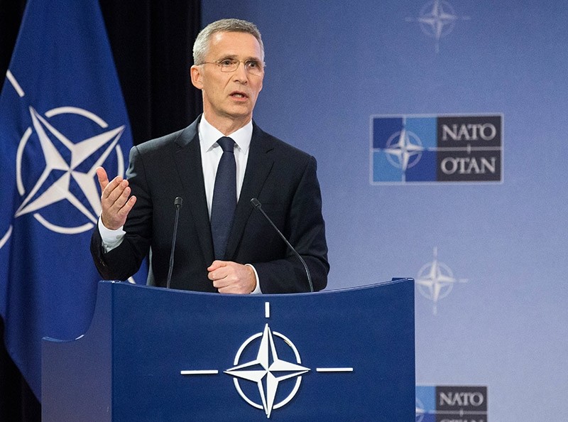 NATO Secretary General Jens Stoltenberg presents NATO's annual report for 2016 during a press conference at alliance headquarters in Brussels, Belgium, 13 March 2017. (EPA Photo)