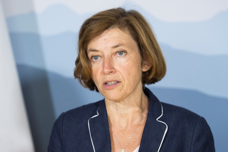 French Minister of the Armed Forces, Florence Parly, speaks during a working visit to Swiss Federal Councilor Guy Parmelin, (not pictured) at the Lohn near Bern, Switzerland, 03 September 2018. (EPA Photo)
