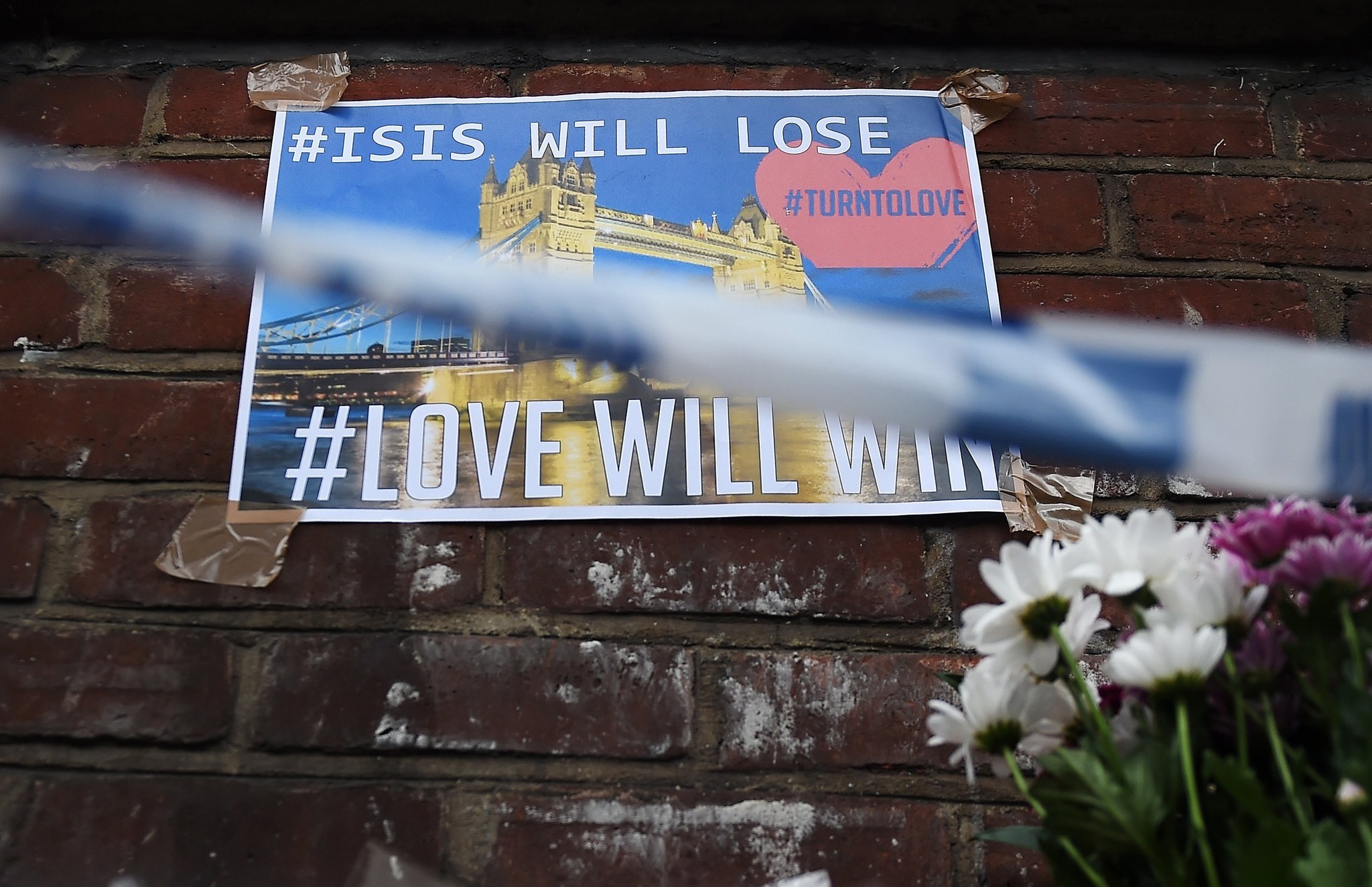 An anti-Daesh poster seen near Borough Market, in the aftermath of multiple June 3 attacks, London, Britain. 