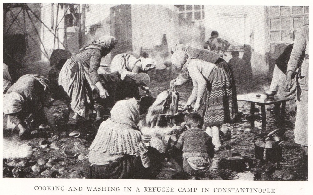 Russian refugees living in camps in Istanbul circa 1920.