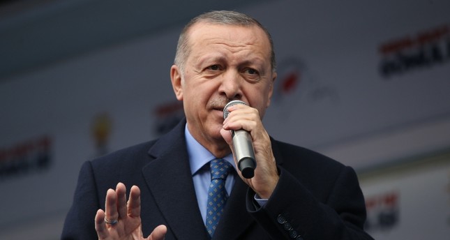President Erdoğan speaks at a rally in southeastern Kahramanmaraş province on Feb. 23, 2019. (AA Photo)