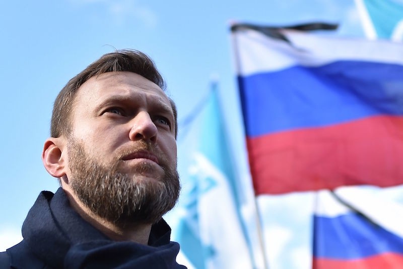 Russian opposition leader and anti-corruption blogger Alexei was arrested Sunday along with dozens of others during nationwide demonstrations. (AFP Photo)