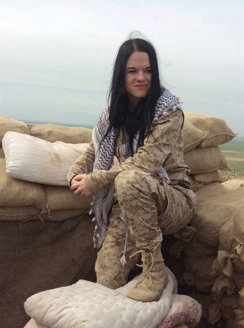 Marketa Vselichova is seen in YPG camp. (Takvim File Photo)