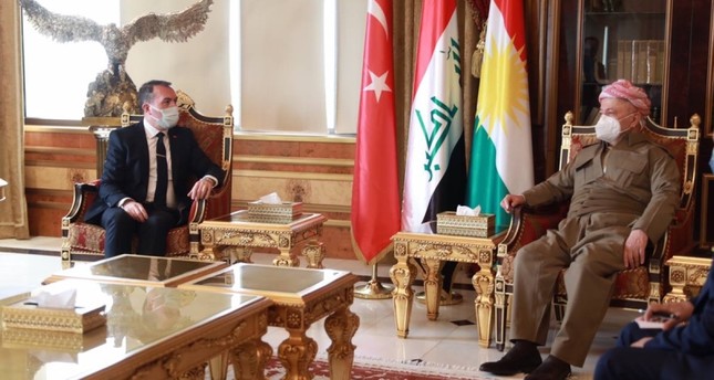 السفير التركي في بغداد يلتقي زعيم الحزب الديمقراطي الكردستاني في أربيل الأناضول