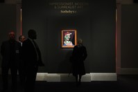  Spanish artist Pablo Picasso's work 'Femme au beret et a la robe quadrillee (Marie-Therese Walter)' is on display at Sotheby's auction house in London, Britain, 22 February 2018. (EPA Photo)