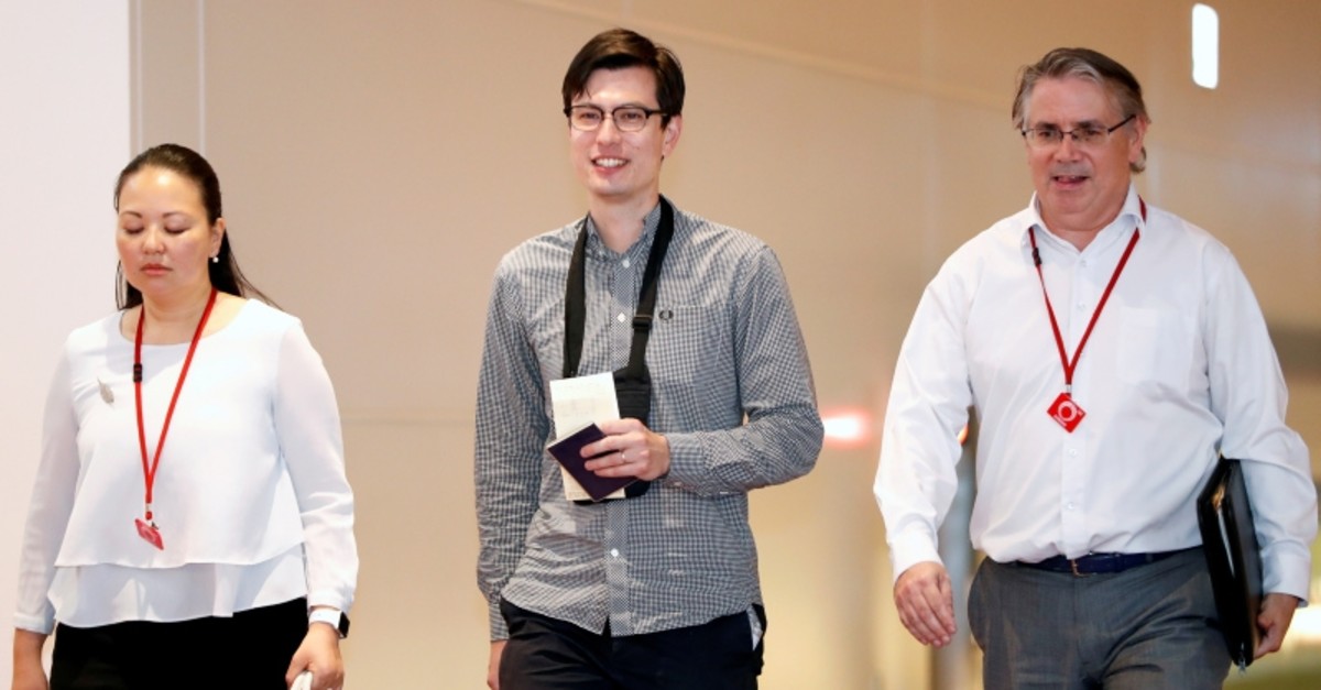 Australian student Alek Sigley, 29, who was detained in North Korea, arrives at Haneda International Airport in Tokyo, Japan July 4, 2019 (Reuters Photo)