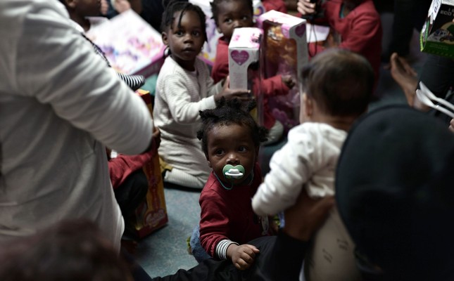 Migrant children onboard the French NGO's Aquarius as the rescue ship is on its way to Spain, June 15.