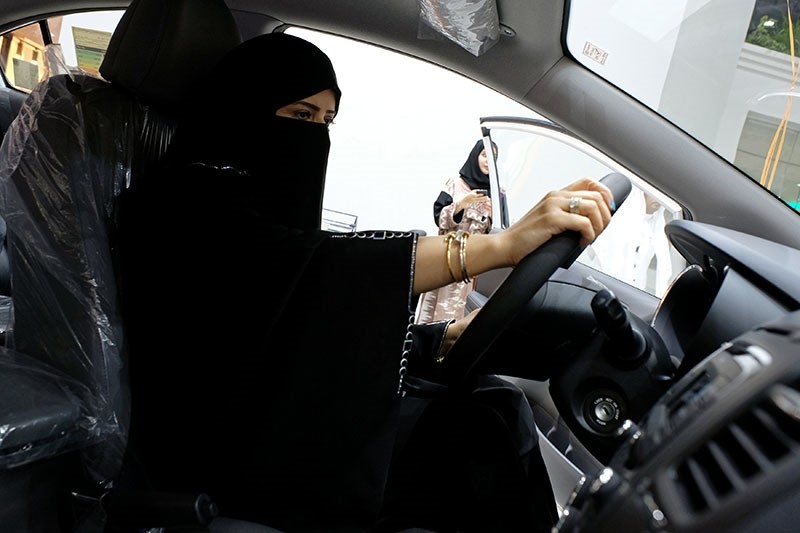 A Saudi woman checks a car at the first automotive showroom solely dedicated for women in Jeddah, Saudi Arabia, Jan. 11, 2018. (Reuters Photo)