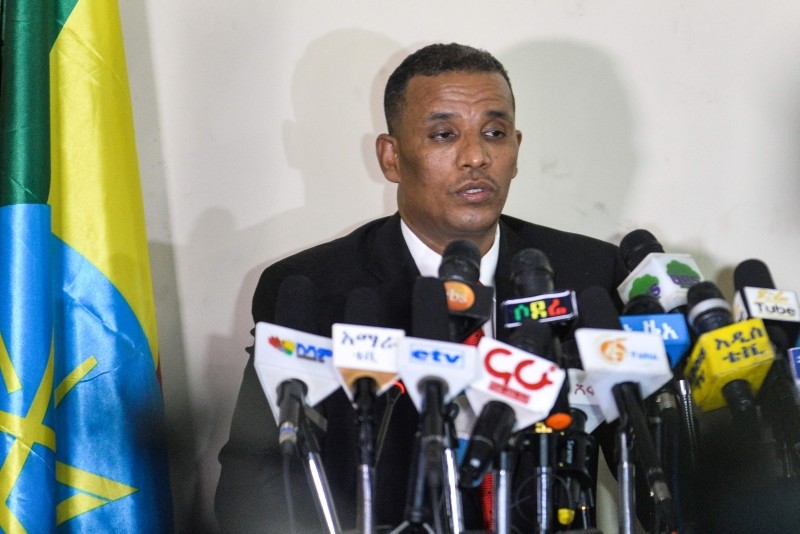 Ethiopiau2019s Attorney General Birhanu Tsegaye speaks about the corruption and human rights violation reports in the country following the detention of 63 military and intelligence officers in Addis Ababa on Nov. 12, 2018. (AFP Photo)