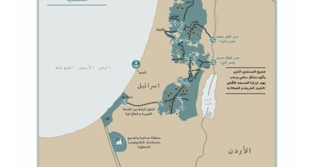 خريطة نشرها ترامب توضح حدود الدولة الفلسطينية في خطة صفقة القرن المزعومة