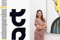 Turkish works of art are exhibited at the fair under the direction of Nazan Aktan's foundation. 