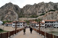The rock-cut tombs of Pontus kings overlooks historical houses dating back to the Ottoman era.