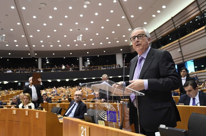 European Commission President Jean-Claude Juncker presents the EU's next long-term budget, at the European Parliament in Brussels, Belgium, May 2, 2018. (REUTERS Photo)