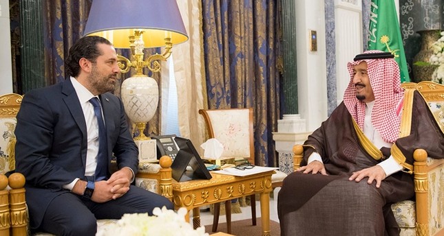 Saudi Arabia's King Salman bin Abdulaziz Al Saud meets with former Lebanese Prime Minister Saad al-Hariri in Riyadh, Saudi Arabia November 6, 2017. (Reuters Photo)