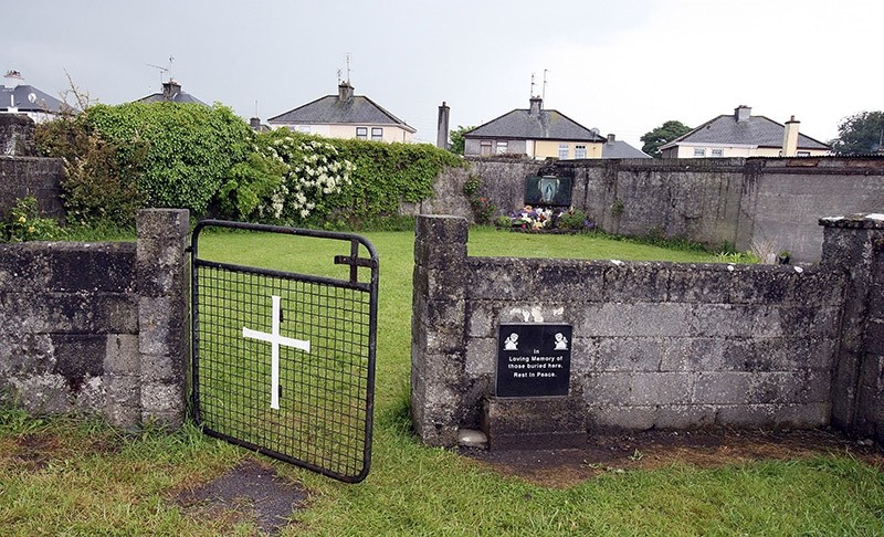 This file photo taken on June 09, 2014 shows a shrine in Tuam, County Galway on June 9, 2014, erected in memory of up to 800 children who were allegedly buried at the site of the former home for unmarried mothers run by nuns. (AFP Photo)