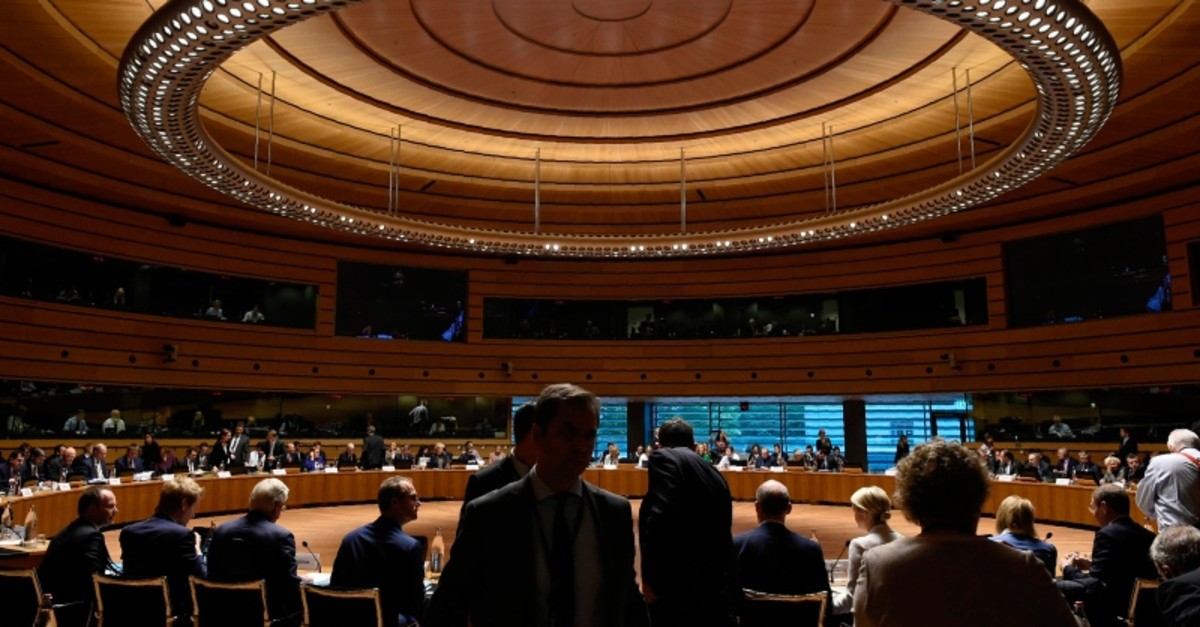 This picture shows a Brexit meeting in Luxembourg, Oct. 15, 2019. (AFP Photo)