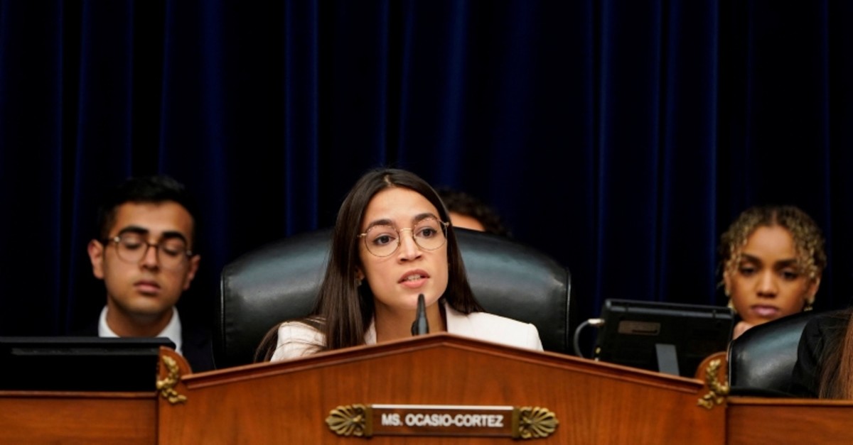 Rep. Alexandria Ocasio-Cortez (D-NY), acting as chairman of the Civil Rights and Civil Liberties Subcommittee, speaks during a hearing on ,Confronting White Supremacy on Capitol Hill in Washington, U.S., May 15, 2019. (Reuters Photo)