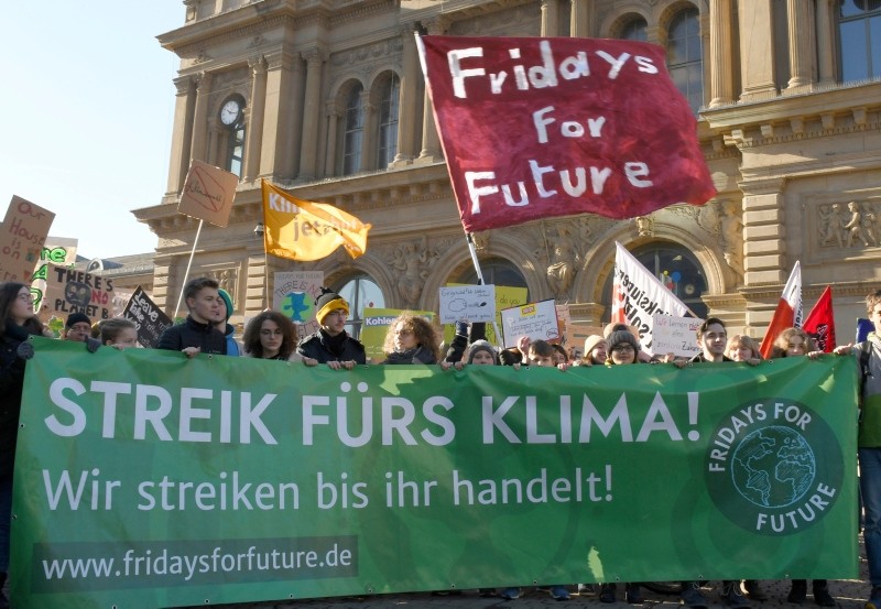 Students protest during a 'Fridays for Future' school strike for climate action in Mainz, Germany. (AP Photo)