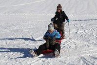 Children enjoy sliding at the new ski center in Hakkari. AA