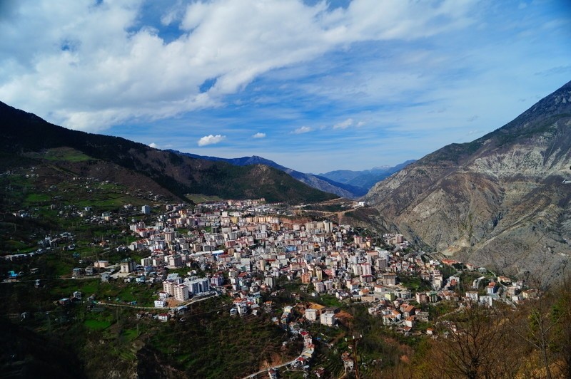An aerial view of northeastern Turkey's city of Artvin.