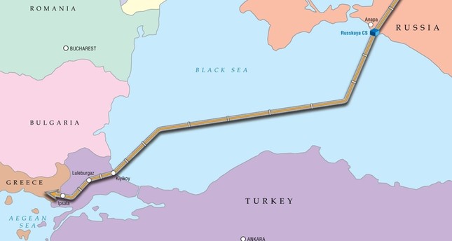 مخطط لسير خط الغاز السيل التركي