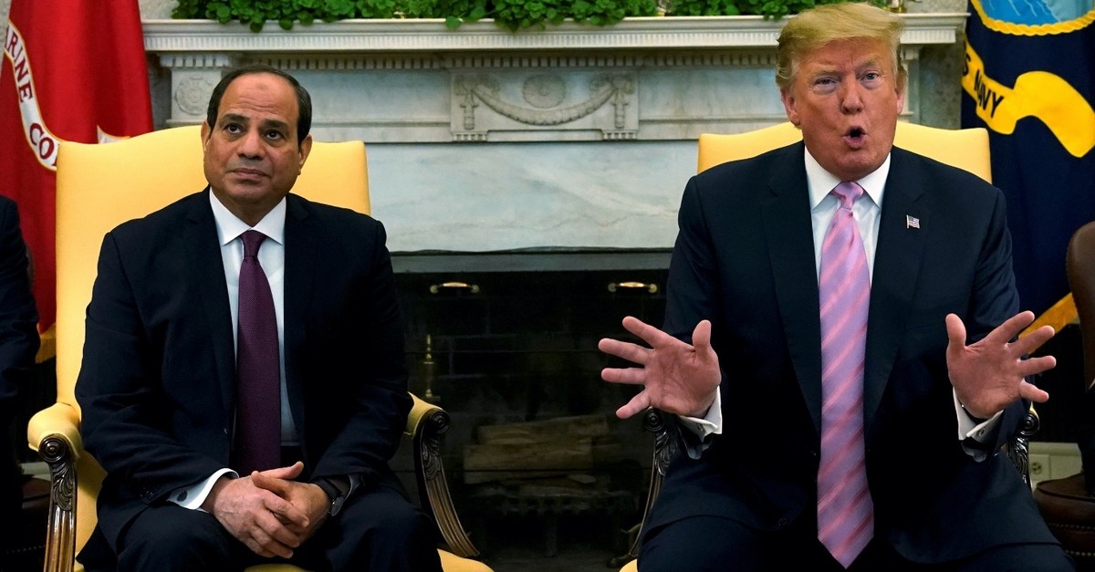 U.S. President Donald Trump meets Egypt President Abdel Fattah el-Sissi, in Washington, D.C., April 9, 2019.