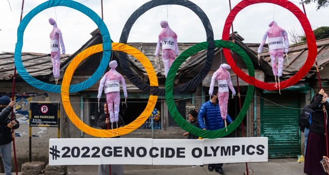 وقفة احتجاجية لأفراد من التبت تدعو لمقاطعة ألعاب بيجين الأولمبية للعام 2022 AP