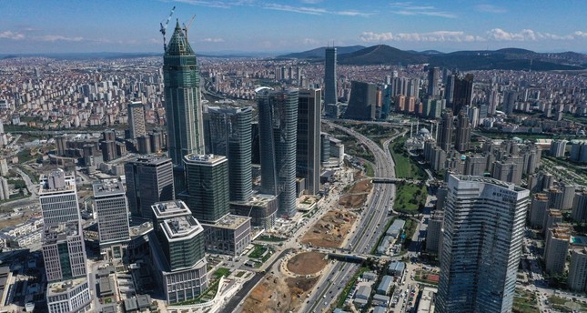 منظر عام لمركز اسطنبول المالي، في حي عمرانية، 13 أبريل 2023 AA