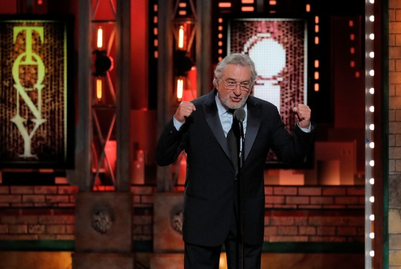 Actor Robert De Niro speaks before introducing Bruce Springsteen's performance, at the 72nd Annual Tony Awards, New York, June 10, 2018. (Reuters Photo)