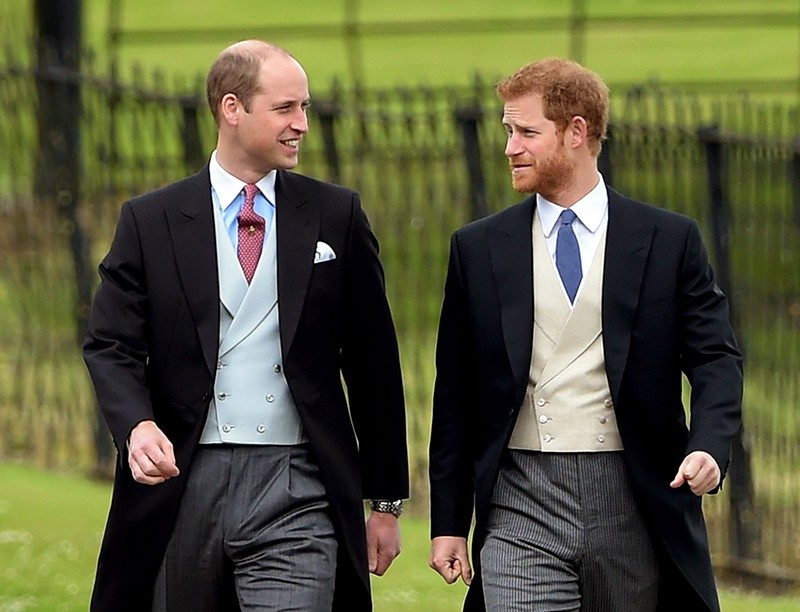 Britain's Prince William, the Duke of Cambridge (L) and Britain's Prince Harry (R) attend the wedding ceremony of Pippa Middleton and James Matthews at St Mark's church in Englefield, Berkshire, Britain, 20 May 2017. (EPA Photo)
