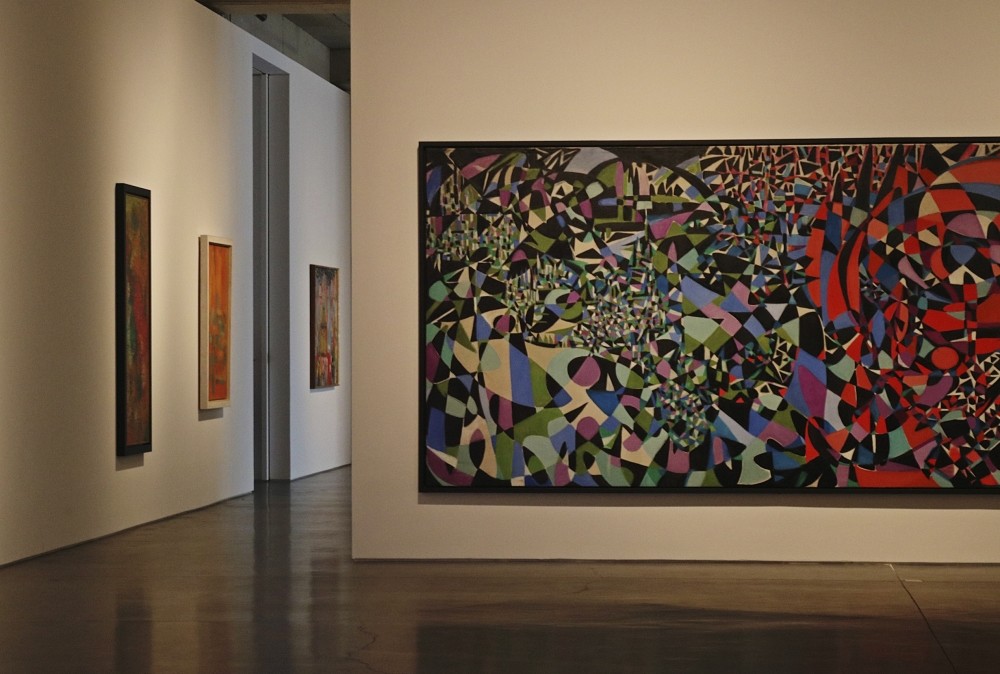 A detail of u201cBreak of the Atom and Vegetal Lifeu201d (1962) by Fahrelnissa Zeid, from the height of her powers in Abstract Expressionism, shown at Dirimart Dolapdere. 