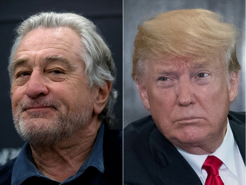 This combination of file pictures created on June 12, 2018 shows US actor Robert De Niro (L) and US President Donald Trump (AFP Photo)